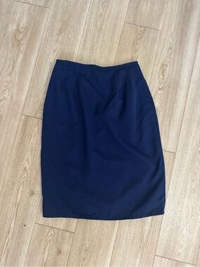 Harve Benard Navy Pencil Skirt